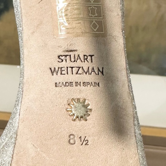 🌹STUART WEITZMAN 🌹Nudistdisco Imitation Pearl Glitter Sandal Size: 8.5 - Picture 10 of 11